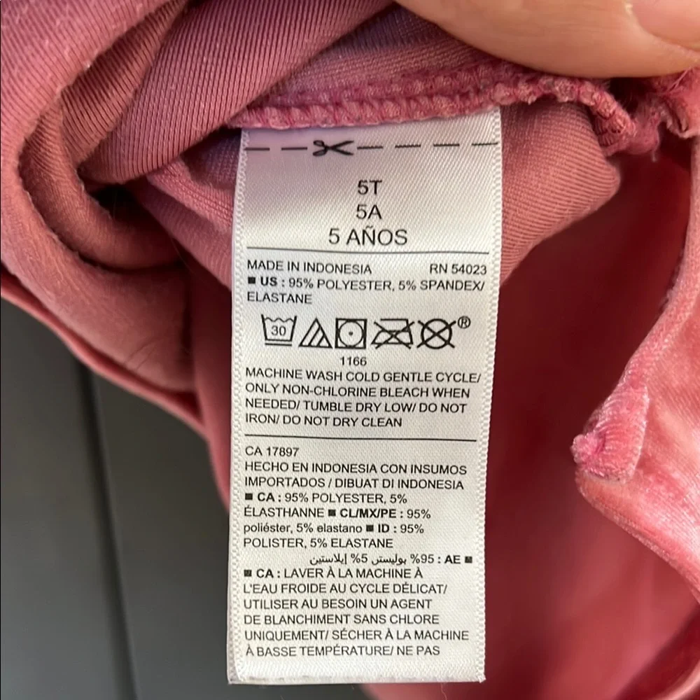 Old Navy Rosey-Pink velour Ruffle Sleeve Kids Top
